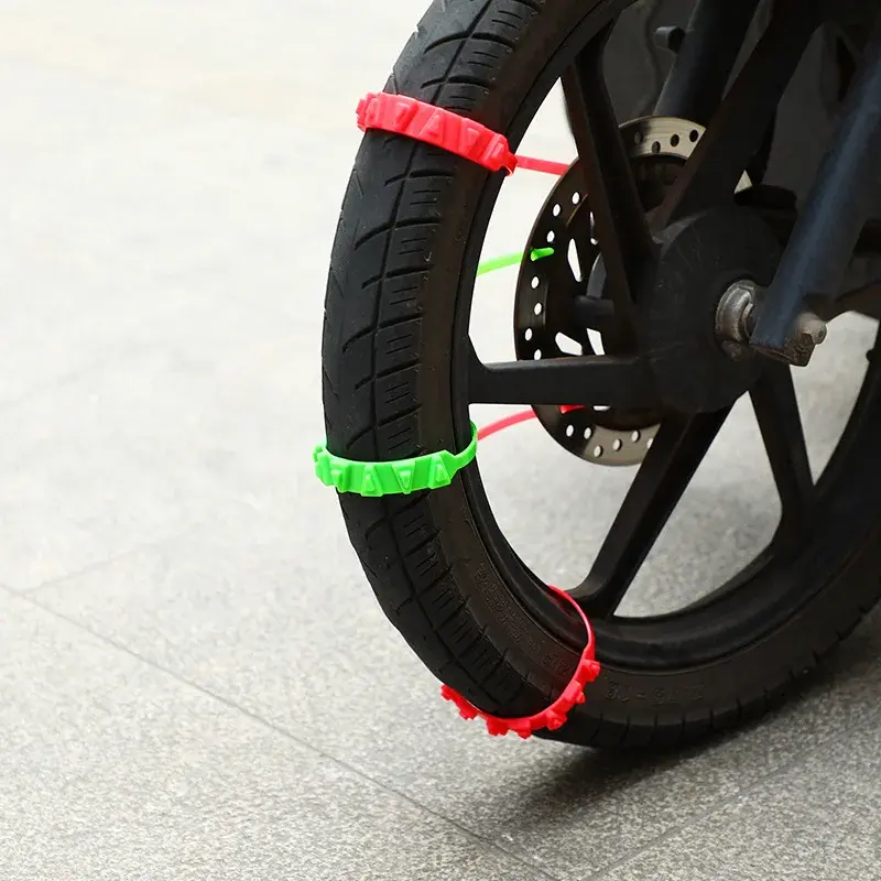 Rantai ban Anti selip untuk sepeda motor, alat rantai ban darurat sepeda motor dan Sepeda Musim Dingin Anti licin kabel ikat