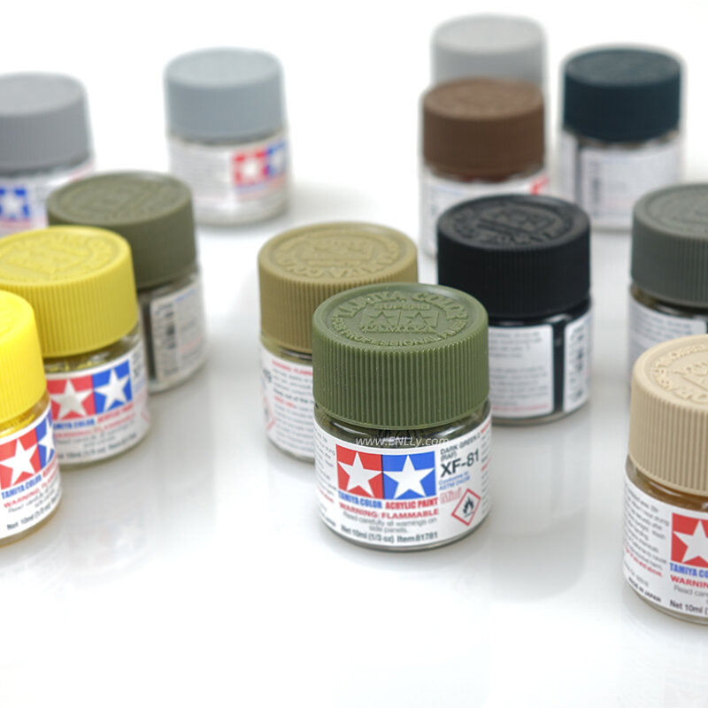Tamiya-Modelo de tinta acrílica à base de água, tinta colorida, tinta fosca, XF1-XF24, série 11, 10ml