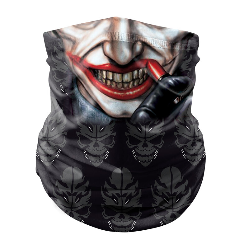 Halloween Party Black Cosplay Horror Mask neck Skull print Funny Adult Hiking Headband Neck Seamless Camping Multifunctional