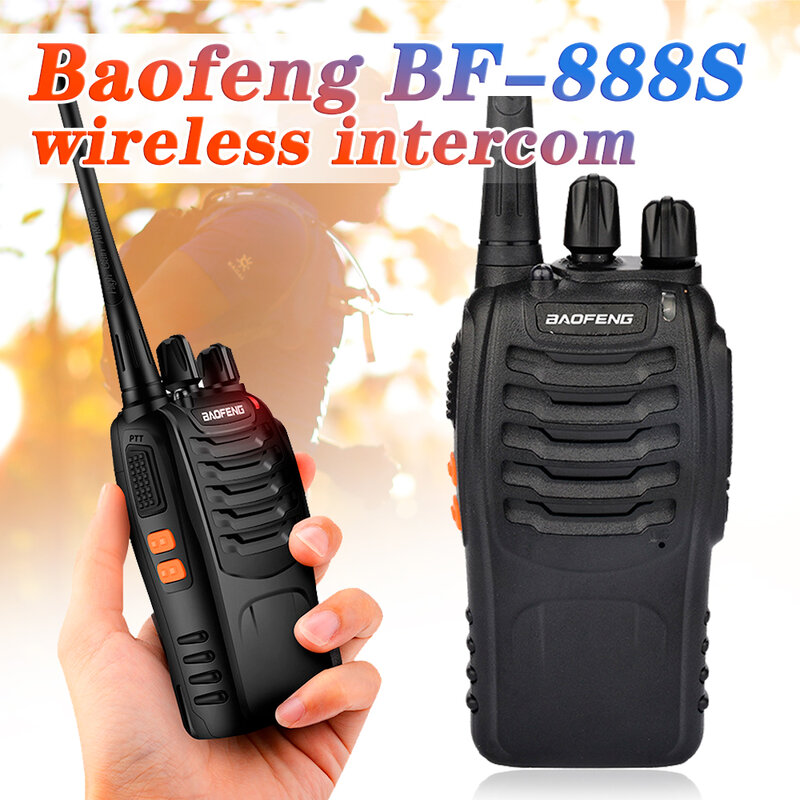 2 pçs/pacote Walkie Talkie Baofeng BF-88E PMR 16 canais 400-470MHz sem licença de rádio com carregador USB e fone de ouvido