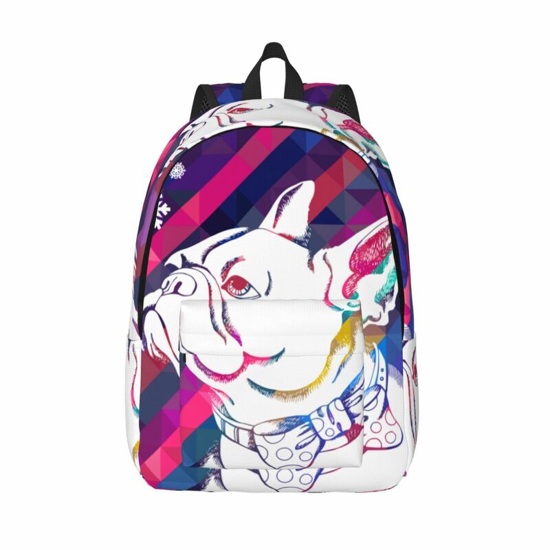 Mochila con ilustración del zodiaco de Bulldog Francés para hombre, mochila para estudiante escolar, mochila para portátil de gran capacidad para mujer