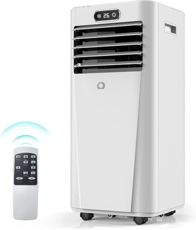 Climatiseur portable 8000 BTU avec DeAquarelle, Ventilateur, Modes de Refroidissement, Unité AC 3 en 1 pour Pièces jusqu'à 350 pieds ² avec Télécommande