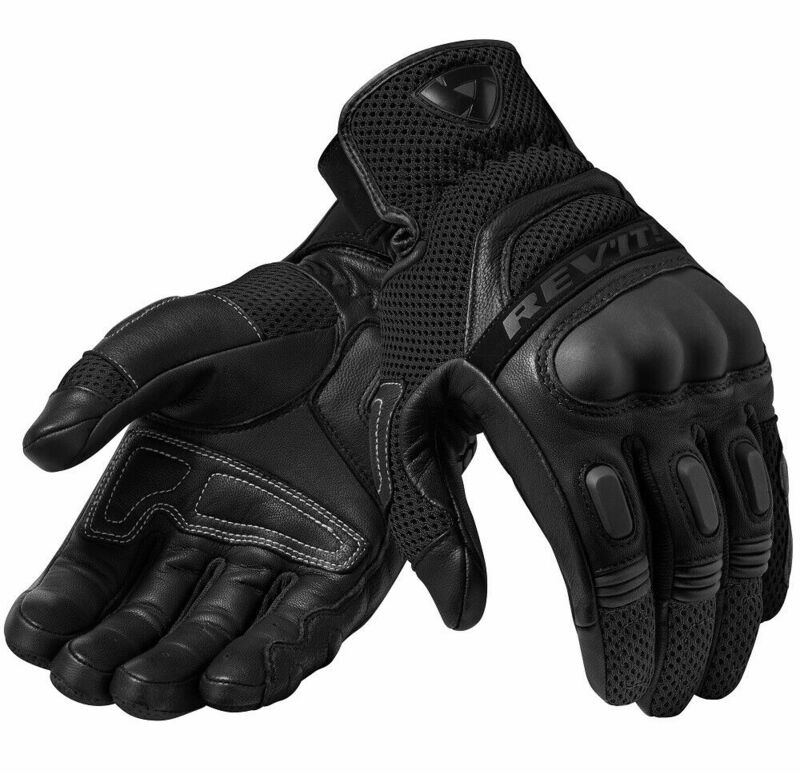 Revit Dirt 3-guantes de cuero genuino para motocicleta, guantes cortos de carreras, color negro y gris, novedad