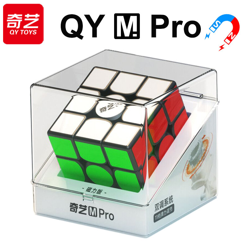 QiYi Speedcube M Pro Cubo Mágico Magnético, Quebra-cabeça de velocidade profissional, Fidget Original Brinquedos para Crianças, 3x3x3, QY 3M