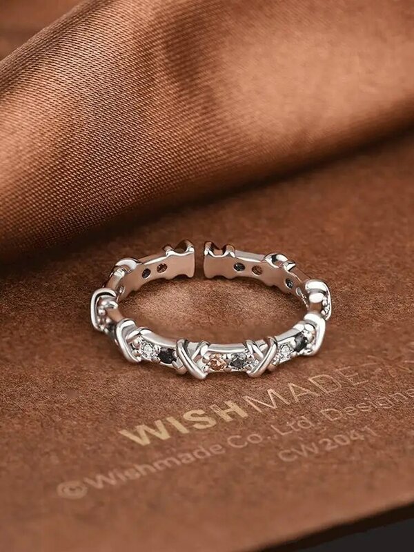 Original 925 Sterling Silber Farbe CZ Ringe Für Frauen Counple Hochzeit Engagement Silber frauen Vintage Ring Edlen Schmuck