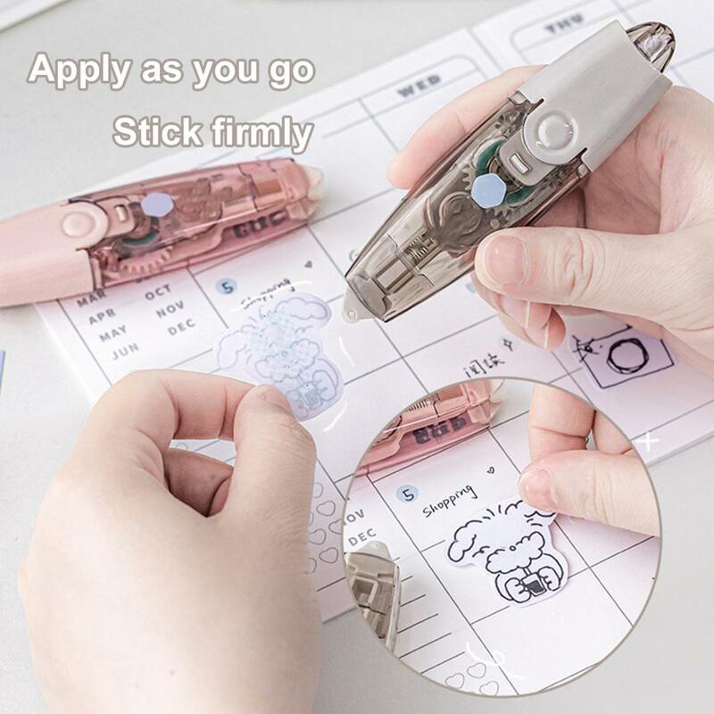 Dupla Face Adesiva Pontos Stick Roller, cinto contínuo, Transparente Sticky Stick, Correção Homework, Artigos de papelaria