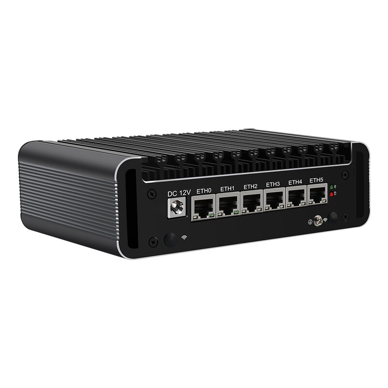 Mini PC Network Gateway Soft Router, 10th Gen Micro Firewall Appliance, 6 * Intel i226, LAN 2,5 GHz, Fanless, Core i7 1165G7, i5 1135G7