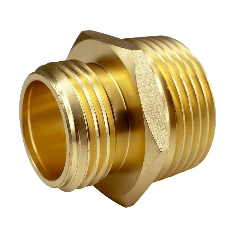 2Pcs 3/4" GHT Male x 1" NPT Male Connector Brass Garden Hose Fitting Water Pipe Adapter Connect