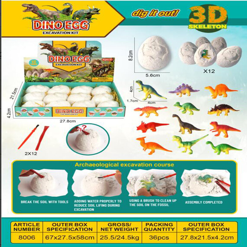 Edukacyjne zabawki do wykopalisk kopalnych dinozaurów archeologiczne Dig DIY Model montażowy dla dzieci chłopców dziewcząt prezenty urodzinowe i świąteczne