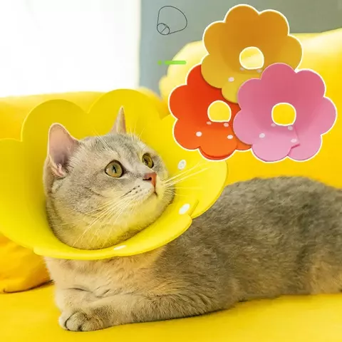 Adjustable Pet Elizabeth Collar Neck Cone Recovery Felt Protective Collar Anti-bite Cats Dogs Medical Wound Healing Accessory