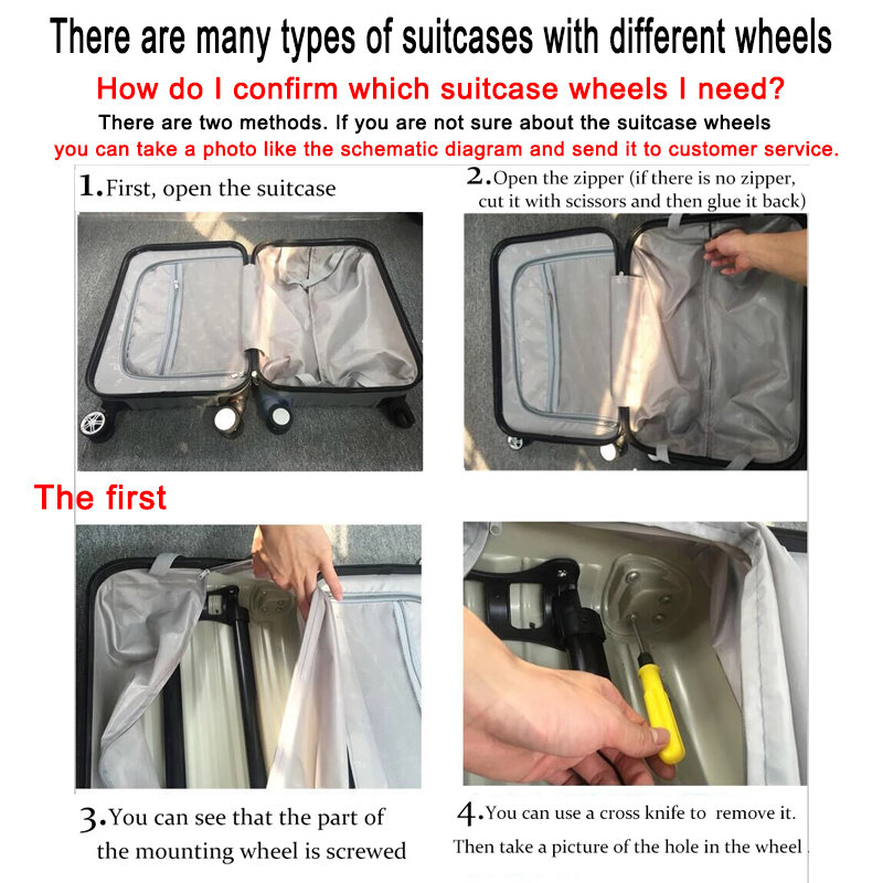 Universal roda bagagem polia, adequado para hongri A108 trolley case, resistente ao desgaste, suave, deslizante rodízios, universal