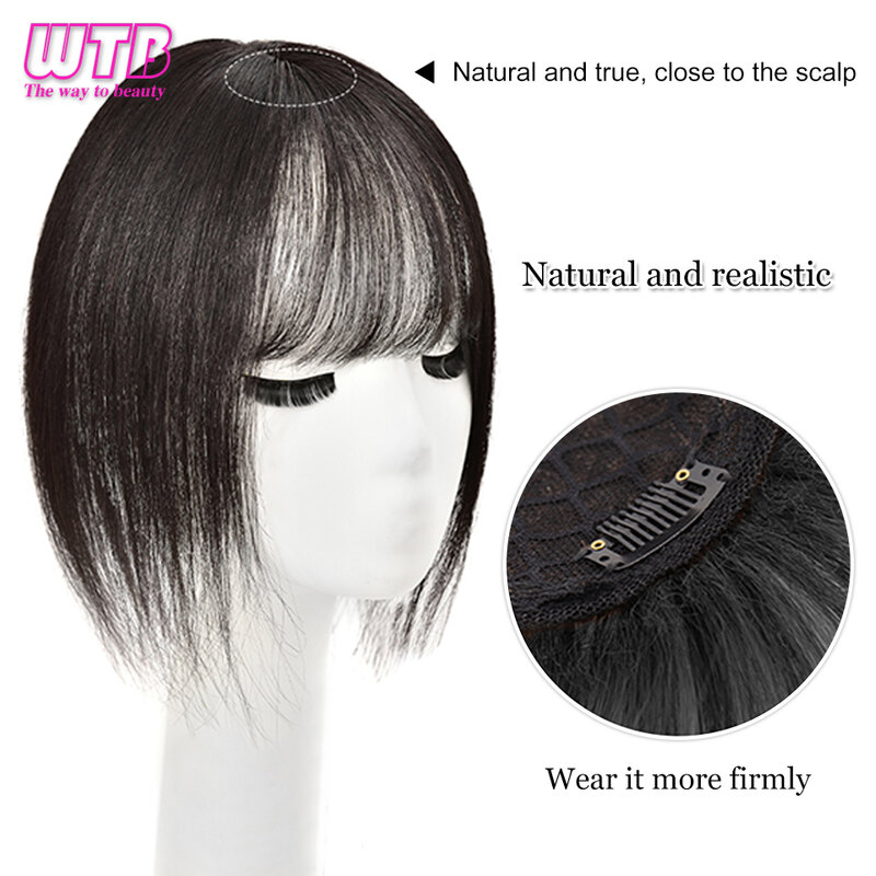 WTB Wig sintetis kepala wanita, Wig Reissue 3D poni udara alami dan realistis meningkatkan jumlah Wig rambut dengan poni