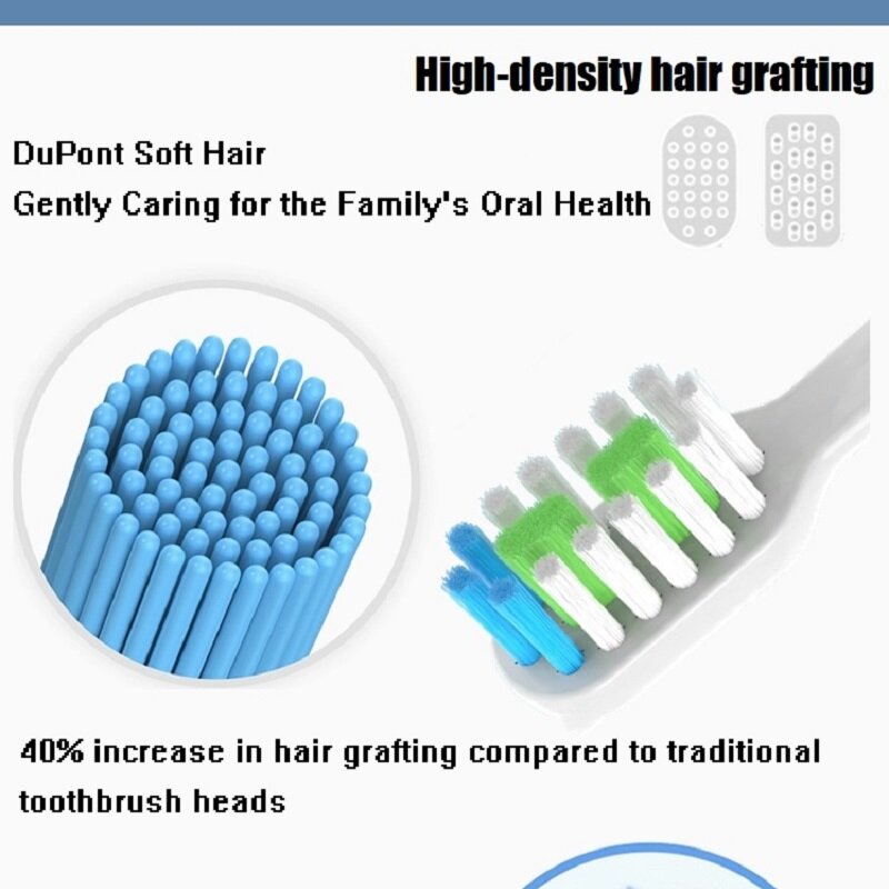 Bicos de cerdas DuPont para escova de dentes elétrica, cabeças de substituição para SOOCAS V1, X1, X3, X5, X3U, X3PRO, v1, v2, 4 pcs, 8 pcs, 12 pcs
