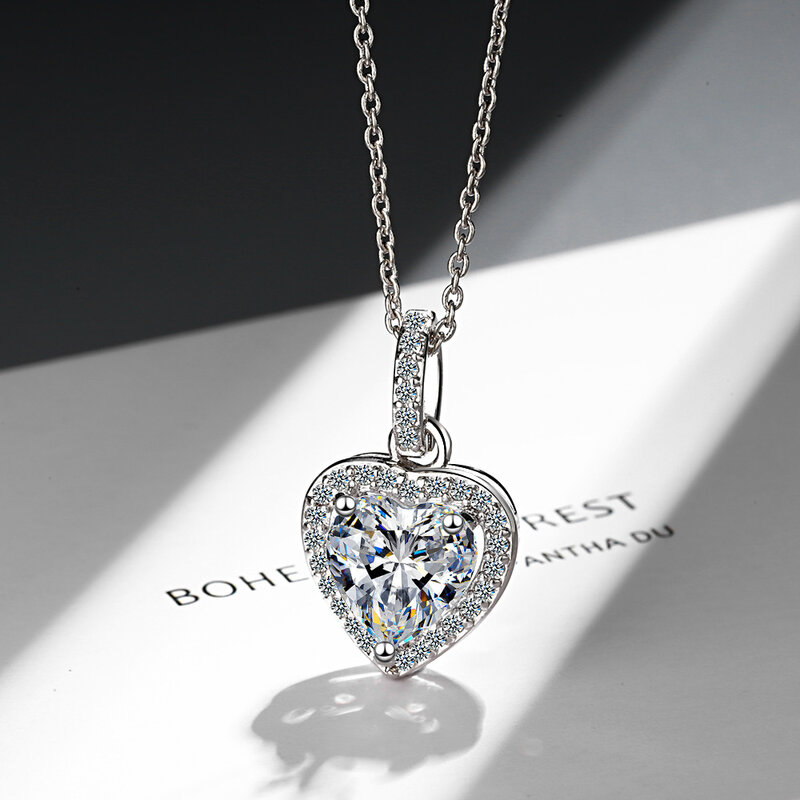 925 Sterling Silver Zircon Liontin Hati Kalung untuk Wanita Mewah Desainer Perhiasan Hadiah Perempuan Gratis Pengiriman Item GaaBou