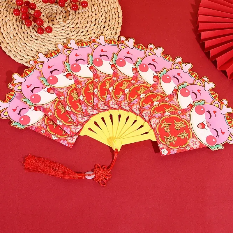 Frühlings fest Geld Taschen Neujahr Fan rotes Paket Glücks geld beutel chinesisches Neujahr falten rote Umschläge Kinder Geschenke