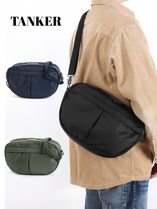 Tas bahu kasual gaya Jepang, tas selempang tahan air, tas kurir kain nilon, tas tangan luar ruangan, tas bahu kasual gaya Jepang