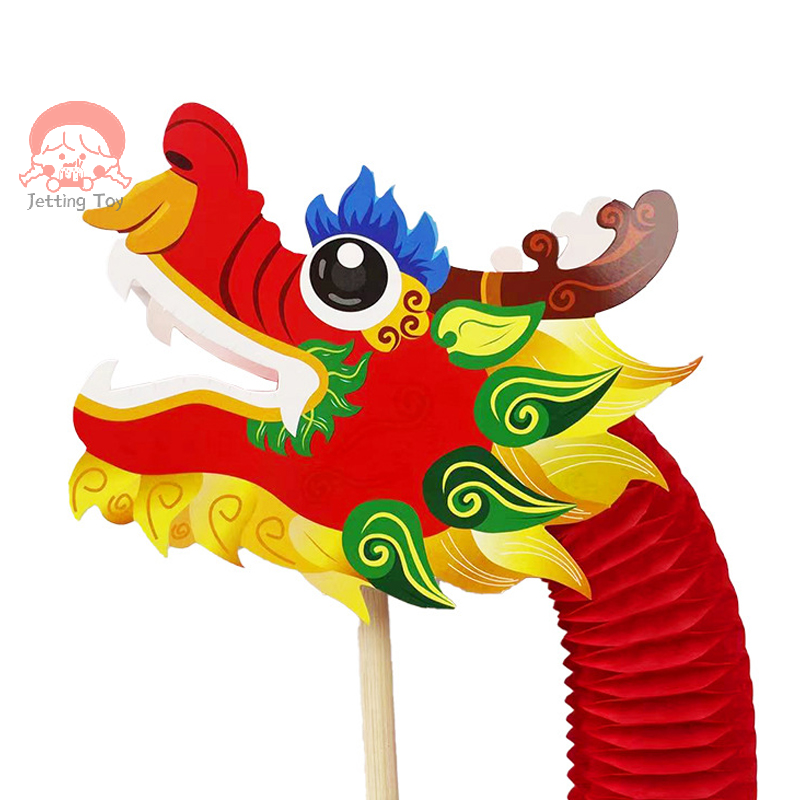 Diy Papier Dragon Craft Materiaal Chinees Nieuwjaar Diy Dragon Decor Chinese Drakendans Driedimensionale Pull Flower