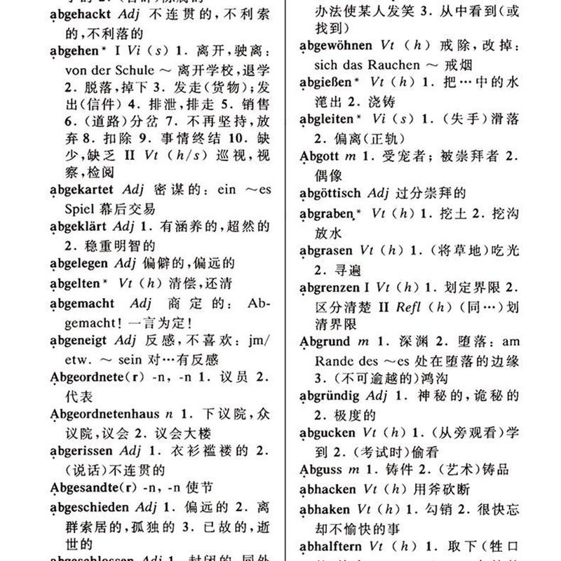 Dizionario tedesco, cinese e tedesco, morbido e rilegato, bilingue, dizionario libro tascabile.
