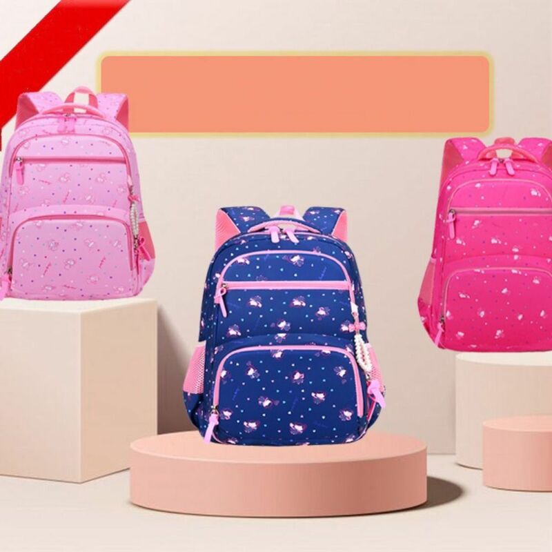 Nylon Versatile Backpack Trendy Pink Blue Purple Waterproof School Student Backpack Washable Large Capacity Travel Bag Unisex