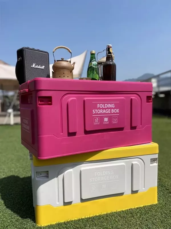 Caja de almacenamiento de maletero engrosada, caja de almacenamiento de camping al aire libre para automóvil, caja organizadora de maletero plegable, artefacto