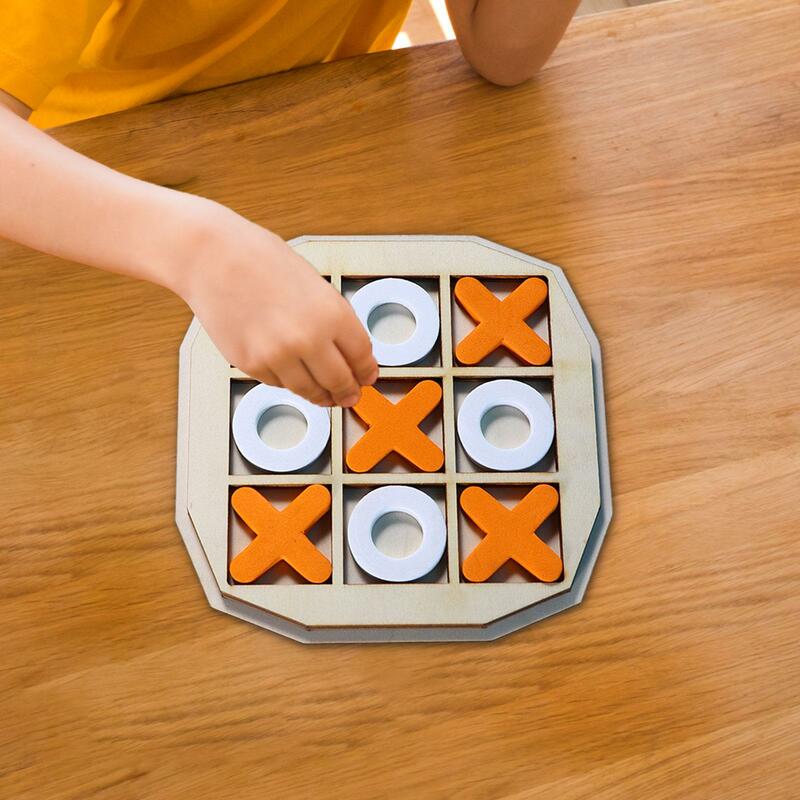 Tic TAC Toe Wooden Board Game Xoxo Chess Board Game Noughts and Crosses for Outdoor Indoor Adult Children Goody Bag Fillers