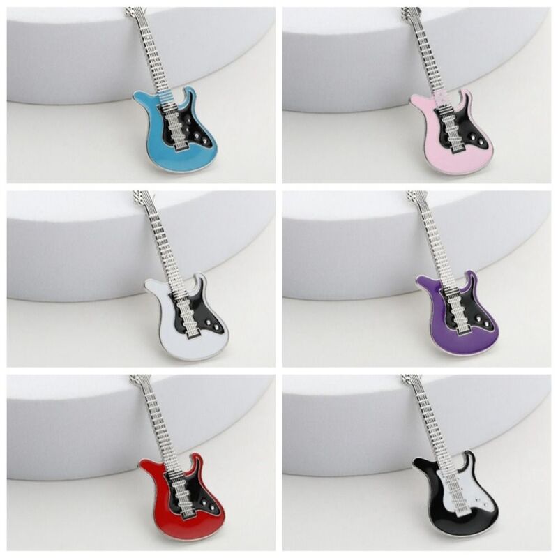 Zinc Alloy Guitar Keychain Simple Bass Portable Car Key Ring Musical Elements Music Lovers Gift Business Gifts