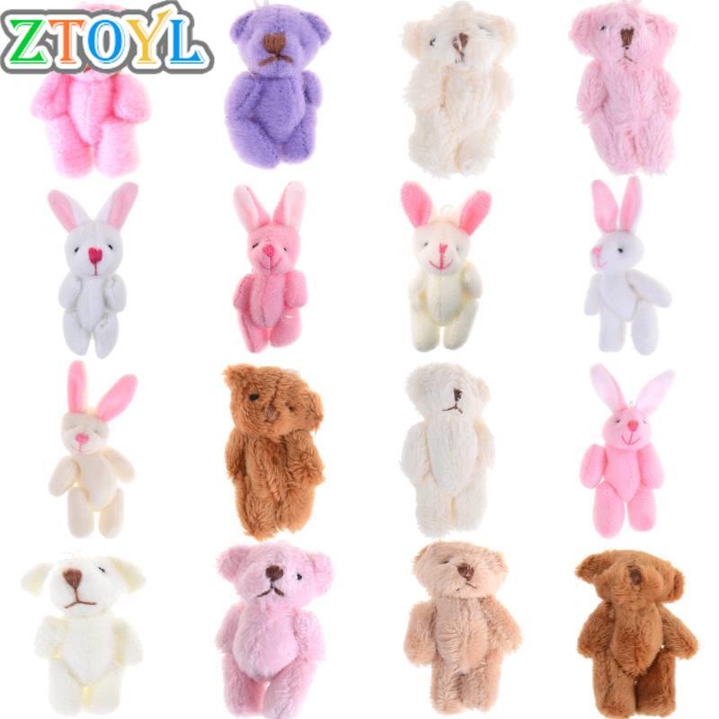 Urso bonito do coelho do luxuoso macio, mini coelho comum, pendente para o chaveiro, boneca do brinquedo do buquê, ornamentos DIY, presentes, 3.5 cm, 4 cm, 5.5 cm, 6 cm, 8cm