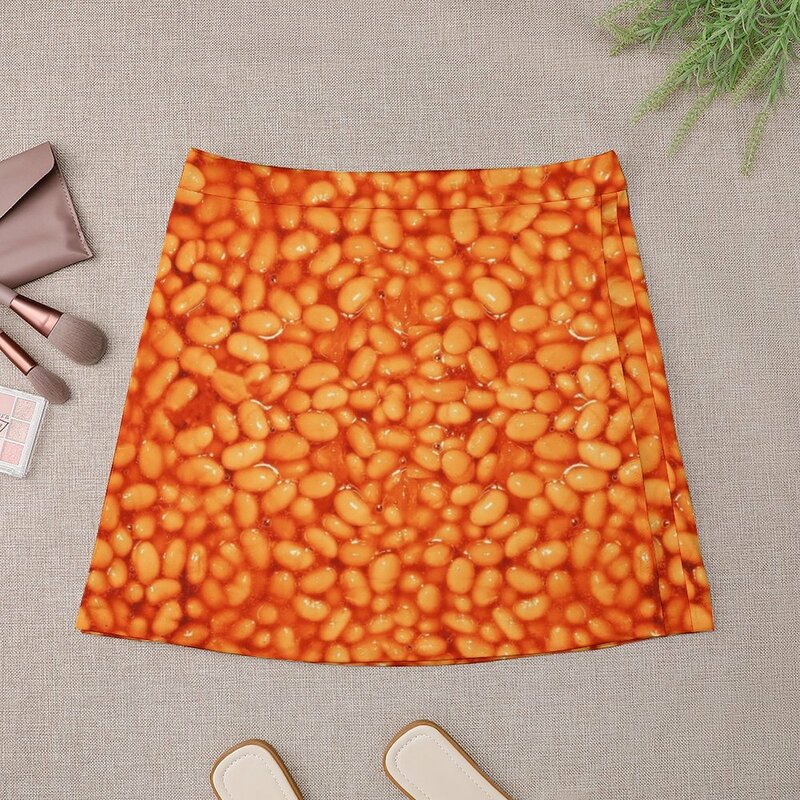 Minifalda con patrón de frijoles en las cosas para mujer, ropa de falda para mujer