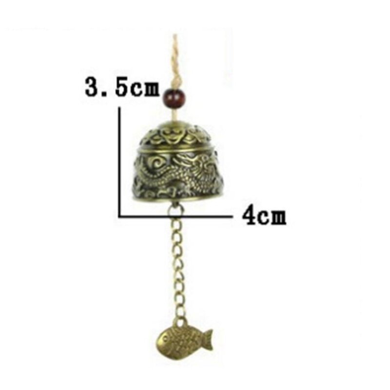 Vintage Dragon Fengshui Bell Toy Good Luck Bless for Home Garden Hanging Windchime Blessing Decoration Gift
