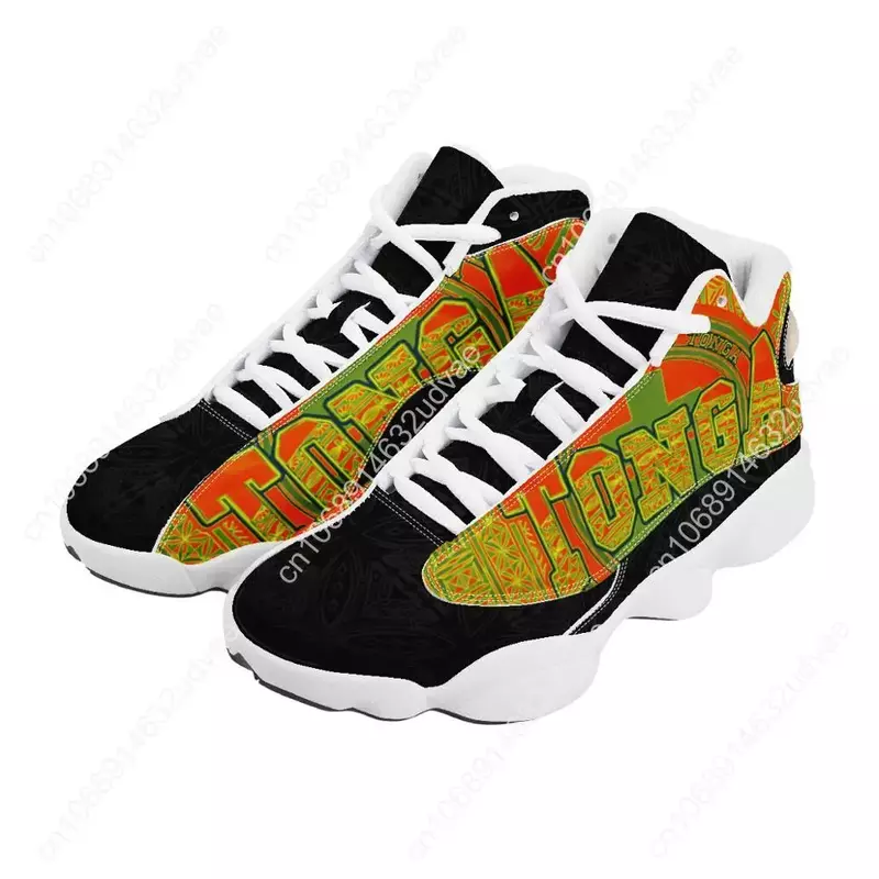 Chaussures de sport de basket-ball colorées pour hommes, chaussures de course de style tribal Tonga, logo personnalisé de l'équipe de sports de balle, adaptés aux Samoa, diversifiés, 2020