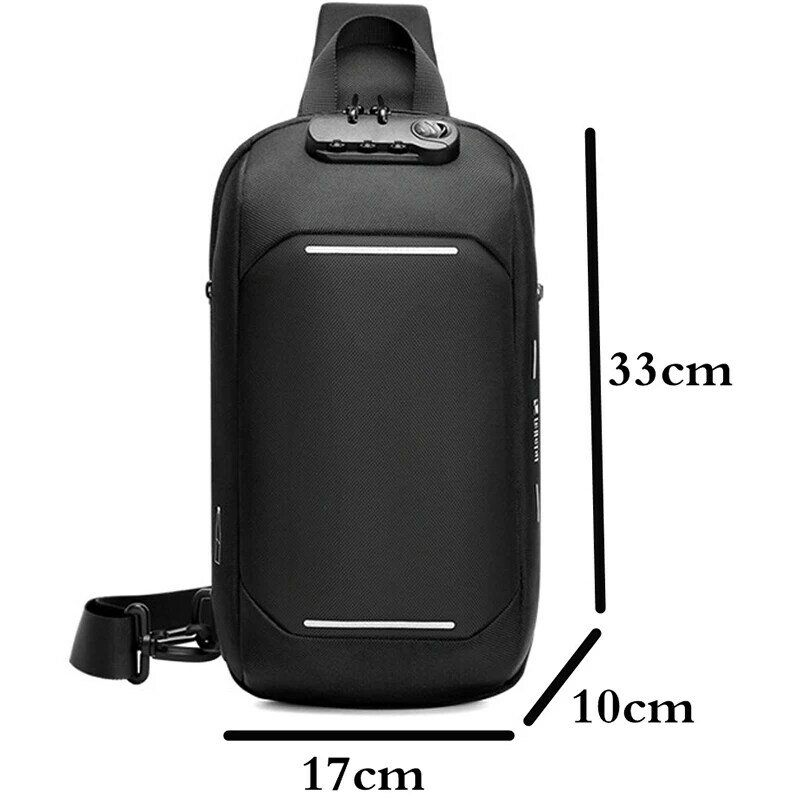 Sac à bandoulière USB multifonction pour hommes, sac de messager de voyage, sac de poitrine pour homme, mode de travail initiée