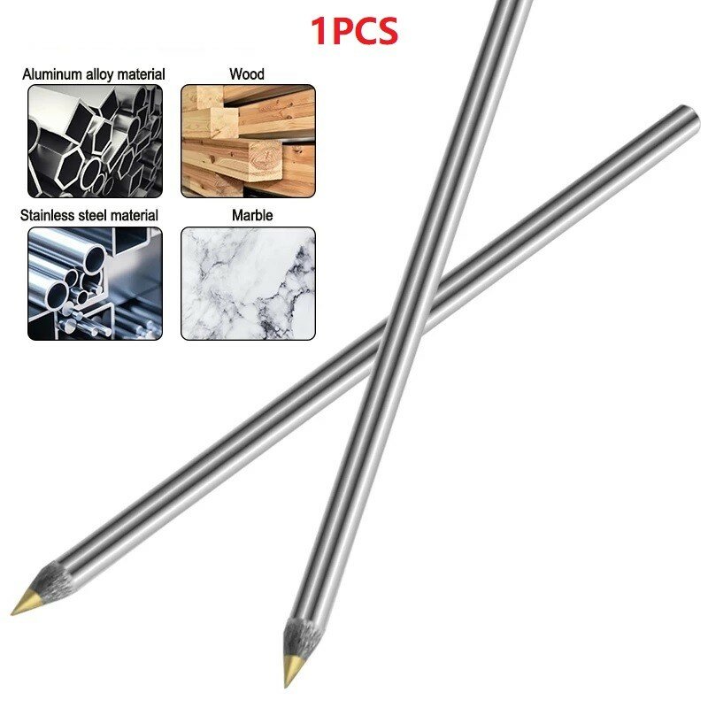 Alloy Tile Cutter Scribe Pen, Wood Cutting Marker, Lápis, Wood-working Hand Tools, Glass Cutter, Construction Tool, 141mm, 1Pc