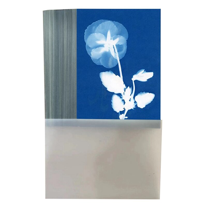 32 Stuks A5 Sun Art Papier Cyanotype Papier Met 1 Plastic Gereedschap Voor Zonnedruk Lichtgevoelige Zonne-Fotografie Papieren Set