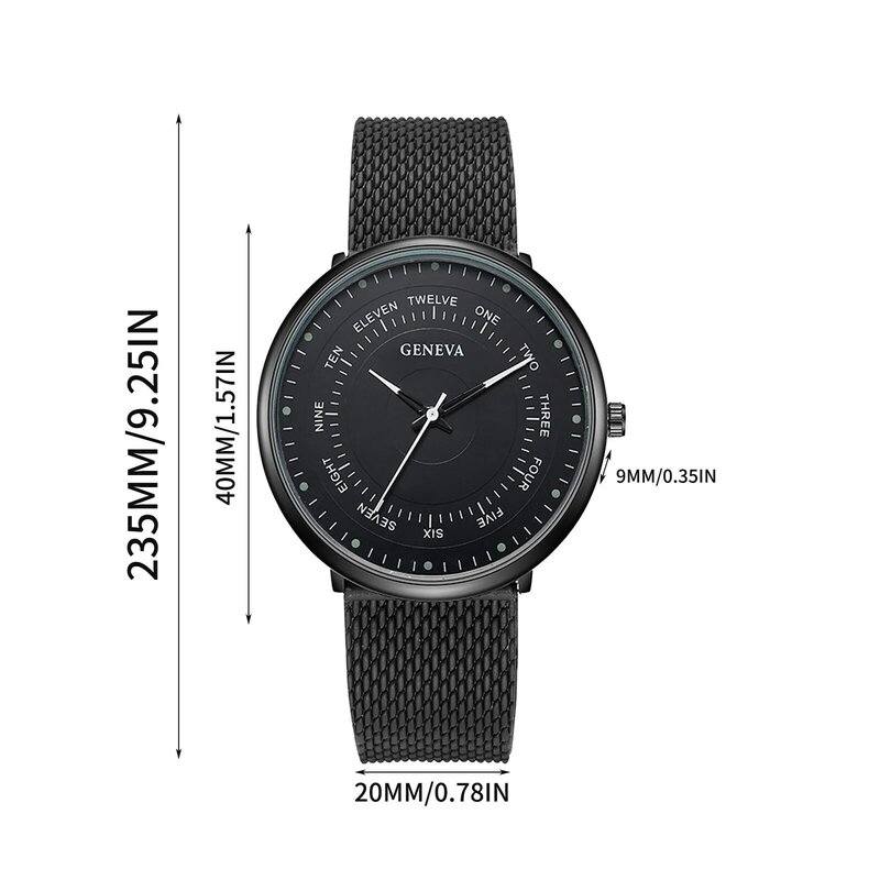 2022 Fashion Watches For Men Business Stainless Steel Mesh Belt Quartz Wristwatch Calendar Clock Luxury Man Casual Relogio