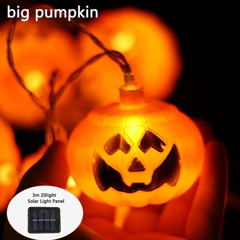 5m 20LED Halloween Solar Lights Outdoor LED Light String 5 Styles Happy Haloween Party Decor Supplies Lamp
