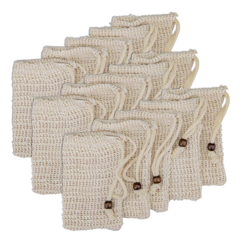 Sisal Soap Bag For Scraps And Save Soaps,Sisal Soap Saver With Drawstring For Foaming And Drying The Soap,Exfoliating