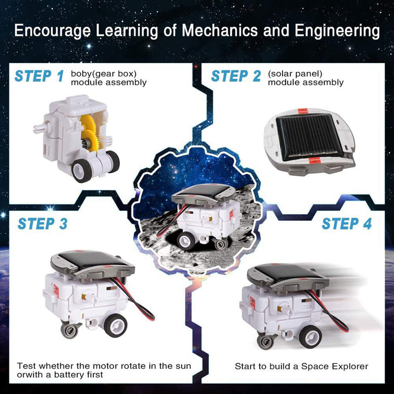Robot solaire d'expérimentation scientifique pour enfants, jouets éducatifs 11 en 1, Kits de Gadgets de technologie STEM, jouets scientifiques d'apprentissage pour enfants