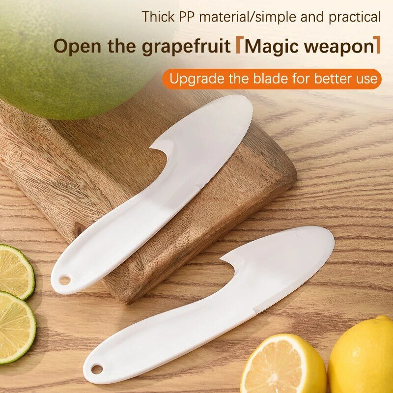 มีดปอกเปลือกส้มโอแบบหนาเครื่องปอกเปลือกพลาสติกอุปกรณ์ในครัวเรือนมีดส้มโอเครื่องมือเปิดผลไม้