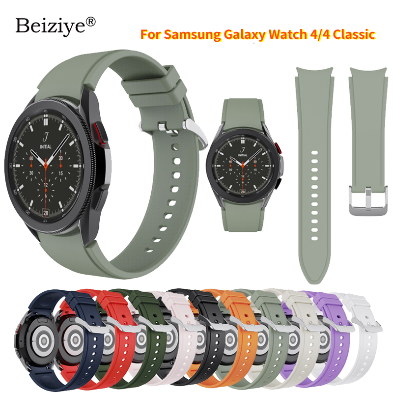 Pulseira de relógio de silicone para samsung galaxy, pulseira de silicone clássica de 42mm 46mm para galaxy watch 4, 44mm, 40mm, pulseira original