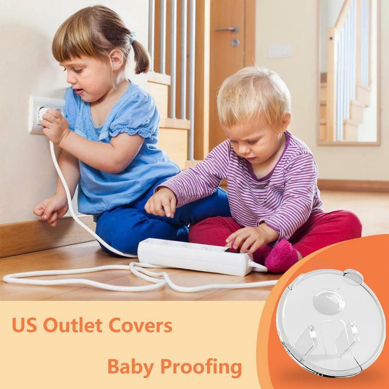 Penutup Outlet bayi, pelindung soket anti goncangan elektrik, penutup steker untuk Outlet listrik, mencegah daya
