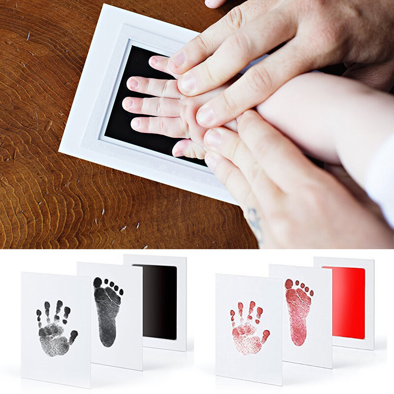 Kit de impresión de huella de mano para bebé recién nacido, almohadilla de tinta no tóxica para el cuidado del bebé, recuerdos, regalos