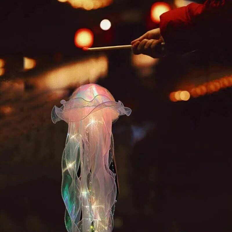 D5 DIY Jellyfish Lamp Color Lantern Mermaid Jellyfish Light Lantern Girls Happy Under The Sea Theme Birthday Party Decor Gifts