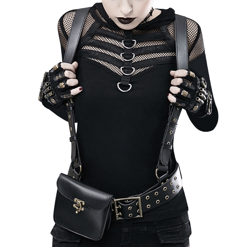 Винтажная поясная сумка Chikage в стиле панк из искусственной кожи, сумка на плечо, аксессуары для одежды, модная трендовая сумка для украшения жилета