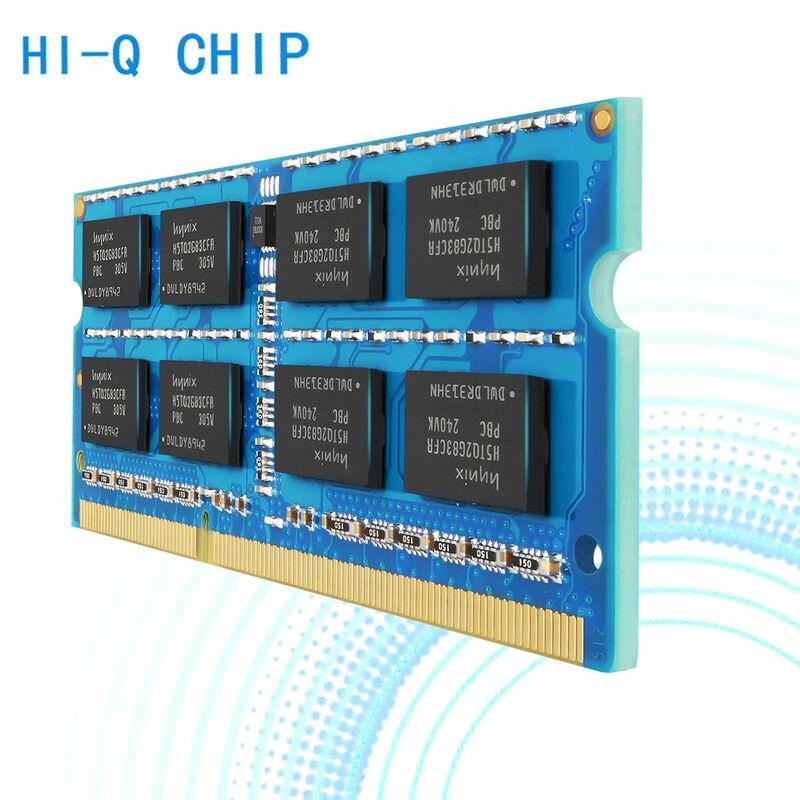 DDR3L DDR3 tecmiyo 4GB 8GB 1600MHz SODIMM หน่วยความจำแล็ปท็อป1.35V/1.5V PC3/PC3L-12800S PC3-10600S PC3-8500S Non-ECC -1ชิ้นสีน้ำเงิน