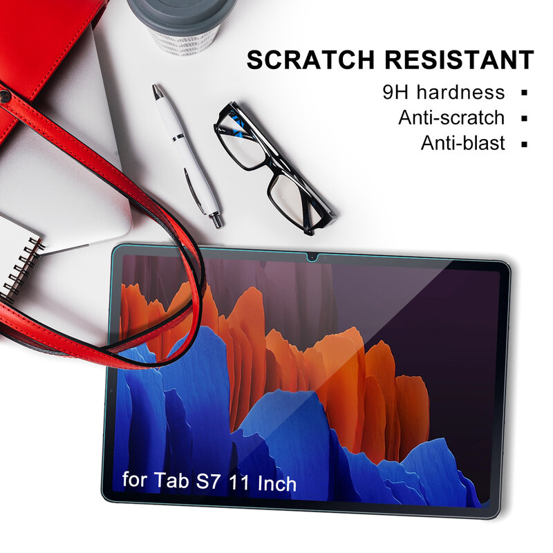 2PCS Screen Protector สำหรับ Samsung Galaxy Tab S7 Plus S7 + 12.4 "SM-T970 T975ป้องกันฟิล์ม Anti Scratch ล้างกระจกนิรภัย