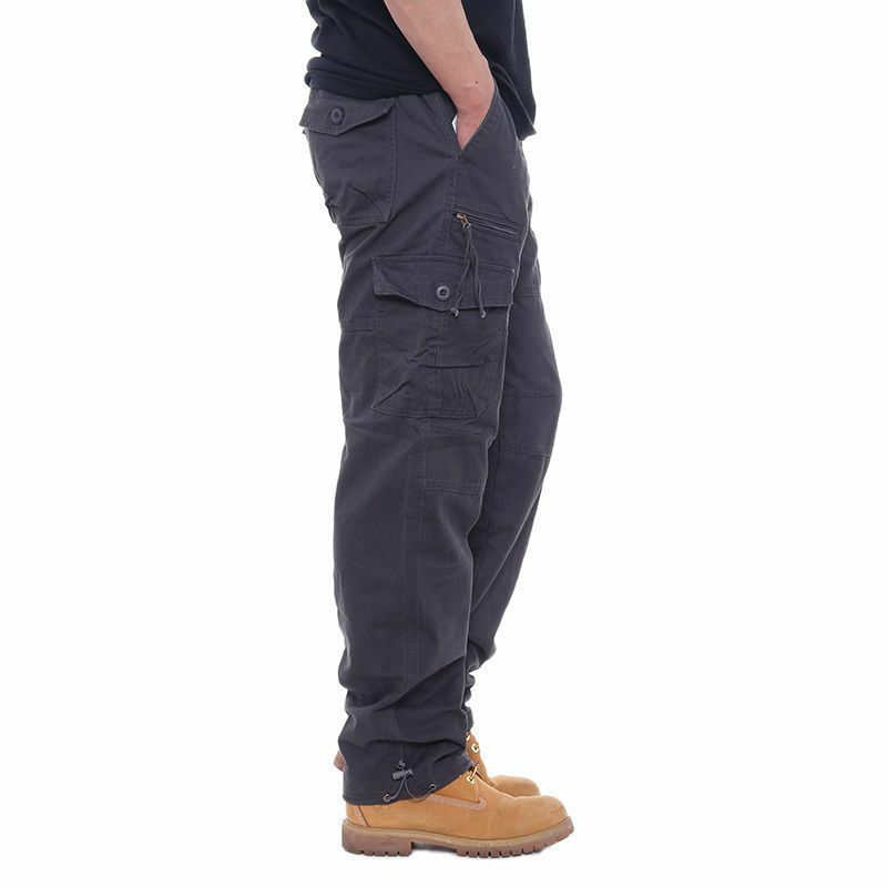 Pantalon cargo en coton pour homme, style Harajuku, taille élastique, jambe large, droit, décontracté, nouveau, printemps, automne, 2023, fjW52