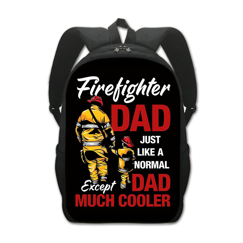 Fireman Rescue Team Print Backpack Women Men Cool Firefighter Student School Bags for Kids Bookbag Laptop Daypack Rucksacks Gift