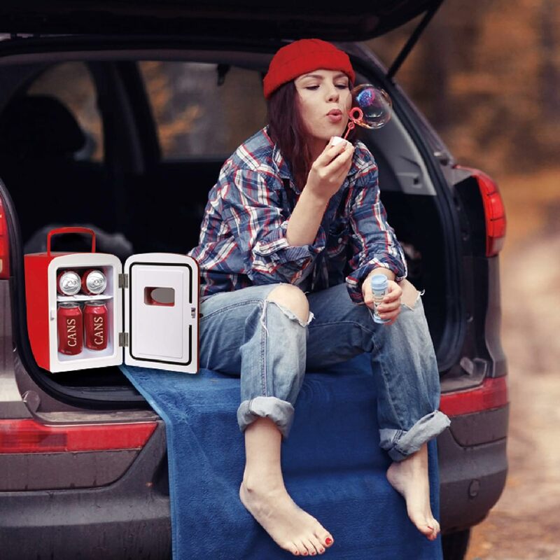 Frigid aire EFMIS129-RED Mini tragbare kompakte persönliche Kühlschrank Kühler, 1 Gallonen, 6 Dosen