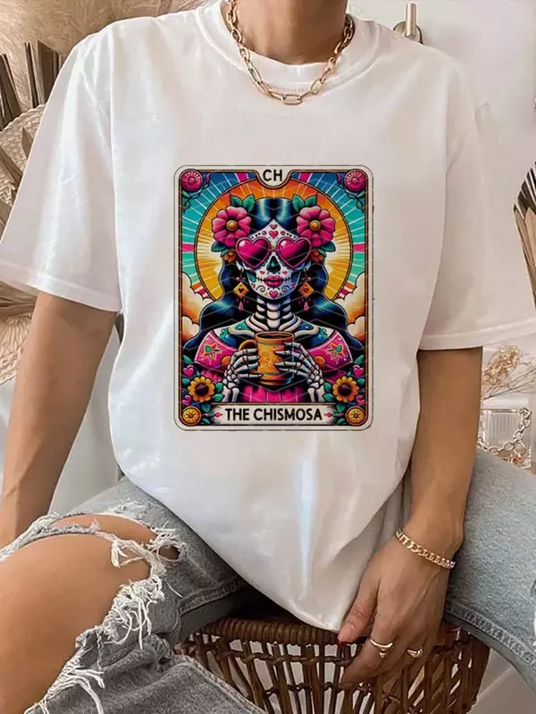 The Chismosa Summer Trendy T-Shirt Printed Top Women's Casual Style Trendy Clothing Pattern T-Shirt Women's Clothing Basic T-Shi