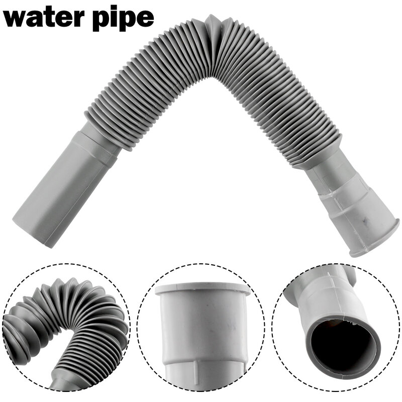 Tubo de manguera Flexible de drenaje de agua, colador de lavabo de cocina, extensión de drenaje gris de 80cm, tubería de plástico Universal